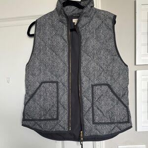 J. Crew Factory Black and White Herringbone Vest